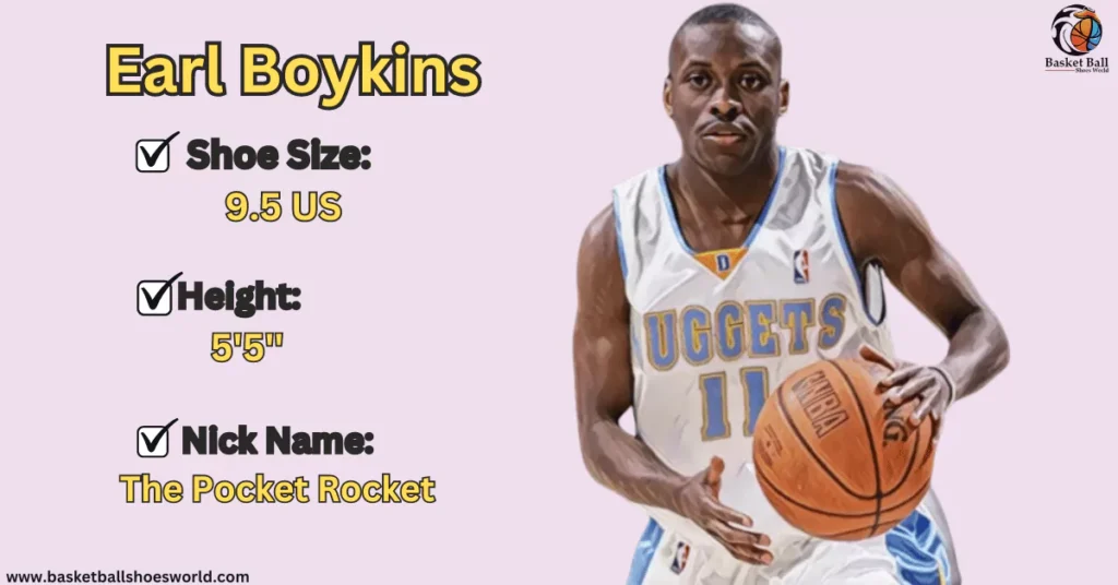Earl Boykins basketball player with smallest shoes size