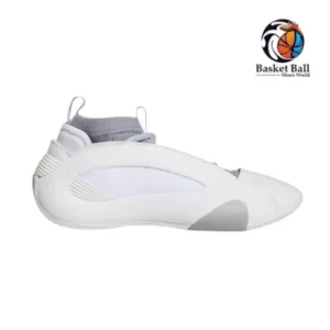 adidas Harden Volume 8 basketball shoe, white colourway, product photo on a plain background